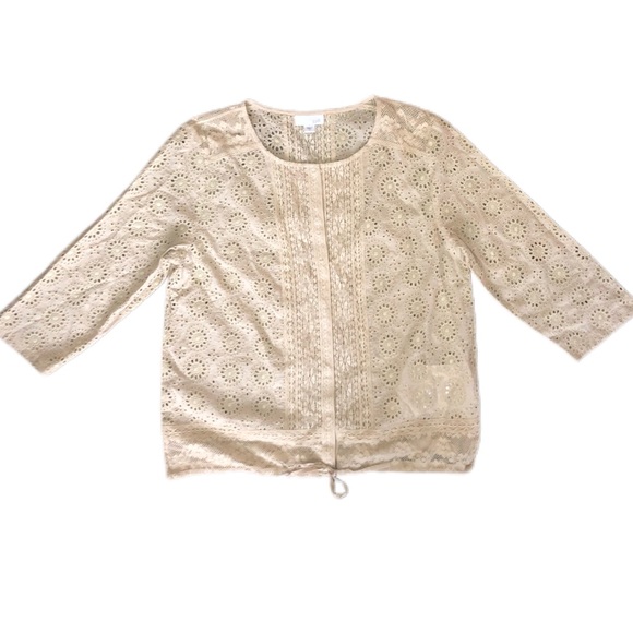J. Jill Tops - J Jill Snap Button Lace Blouse